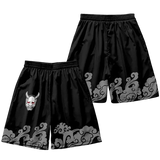 Black Hannya Yukata Shorts