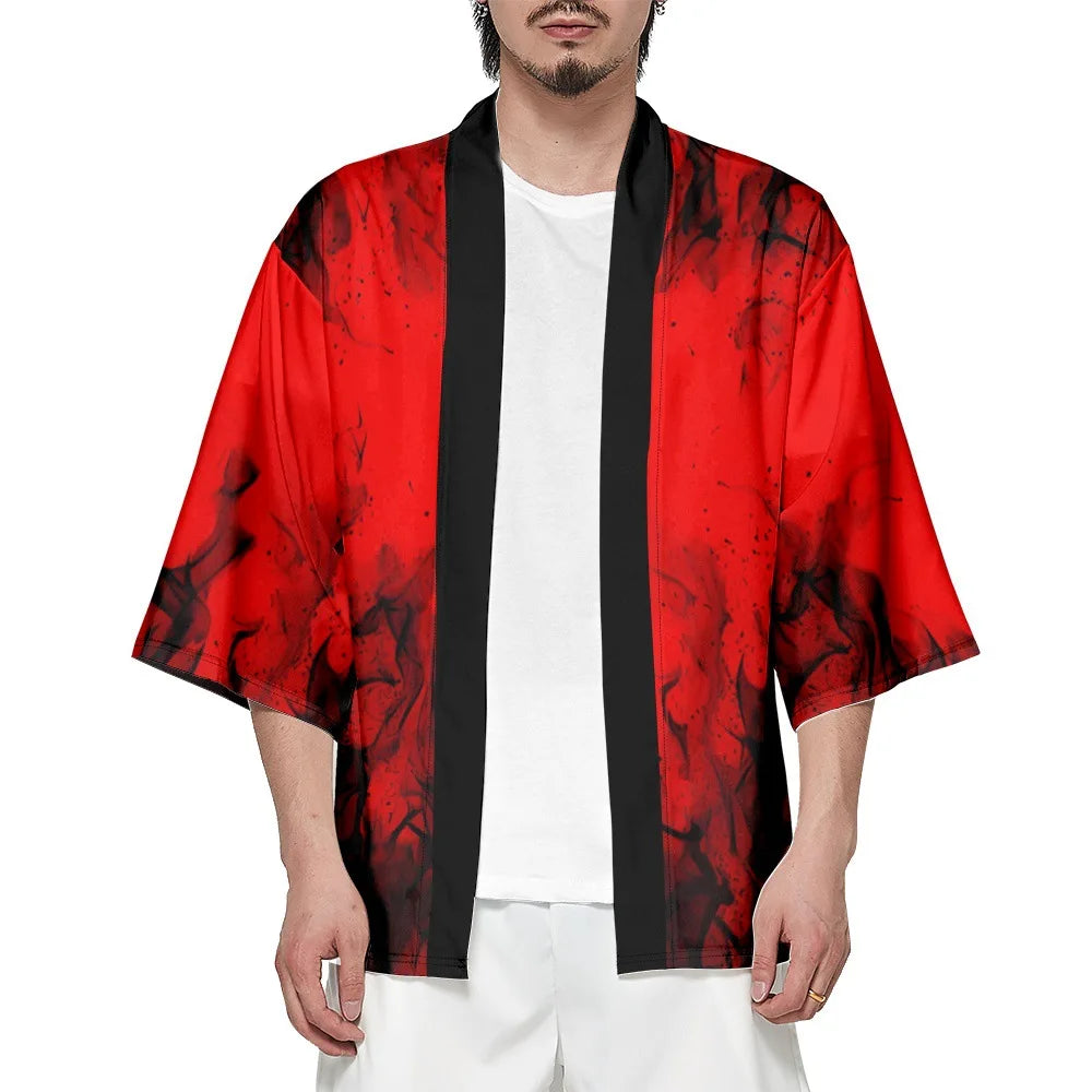 Red Flame Yukata Top