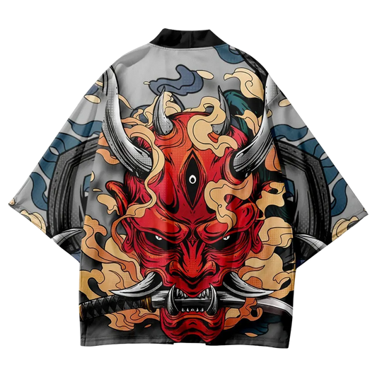 Red Hannya Yukata Top