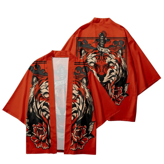 Red Tiger Yukata Top