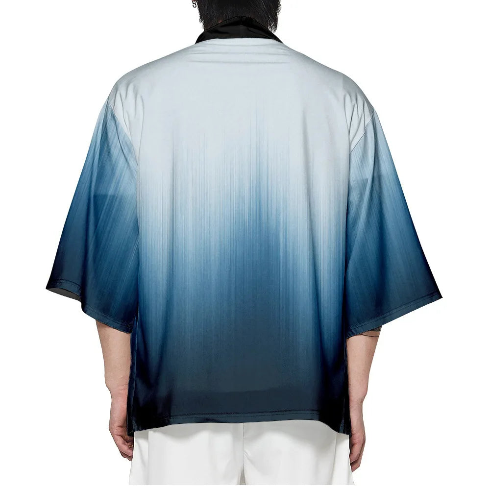 Blue Gradient Yukata Top