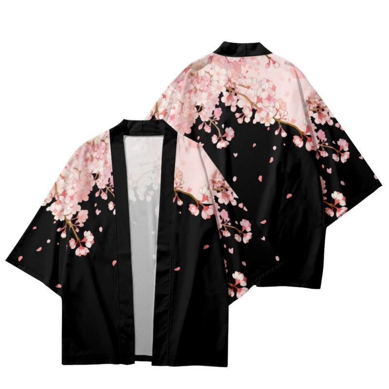 Pink Flower Yukata Top