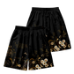 Black Flower Yukata Shorts