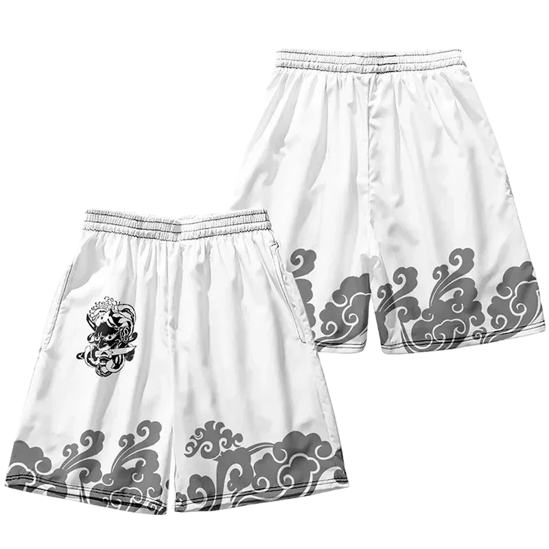 White Hannya Yukata Shorts