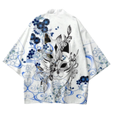 White Kitsune Mask Yukata Top