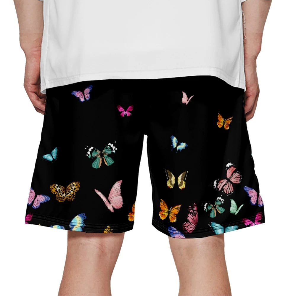 Black Butterfly Yukata Shorts