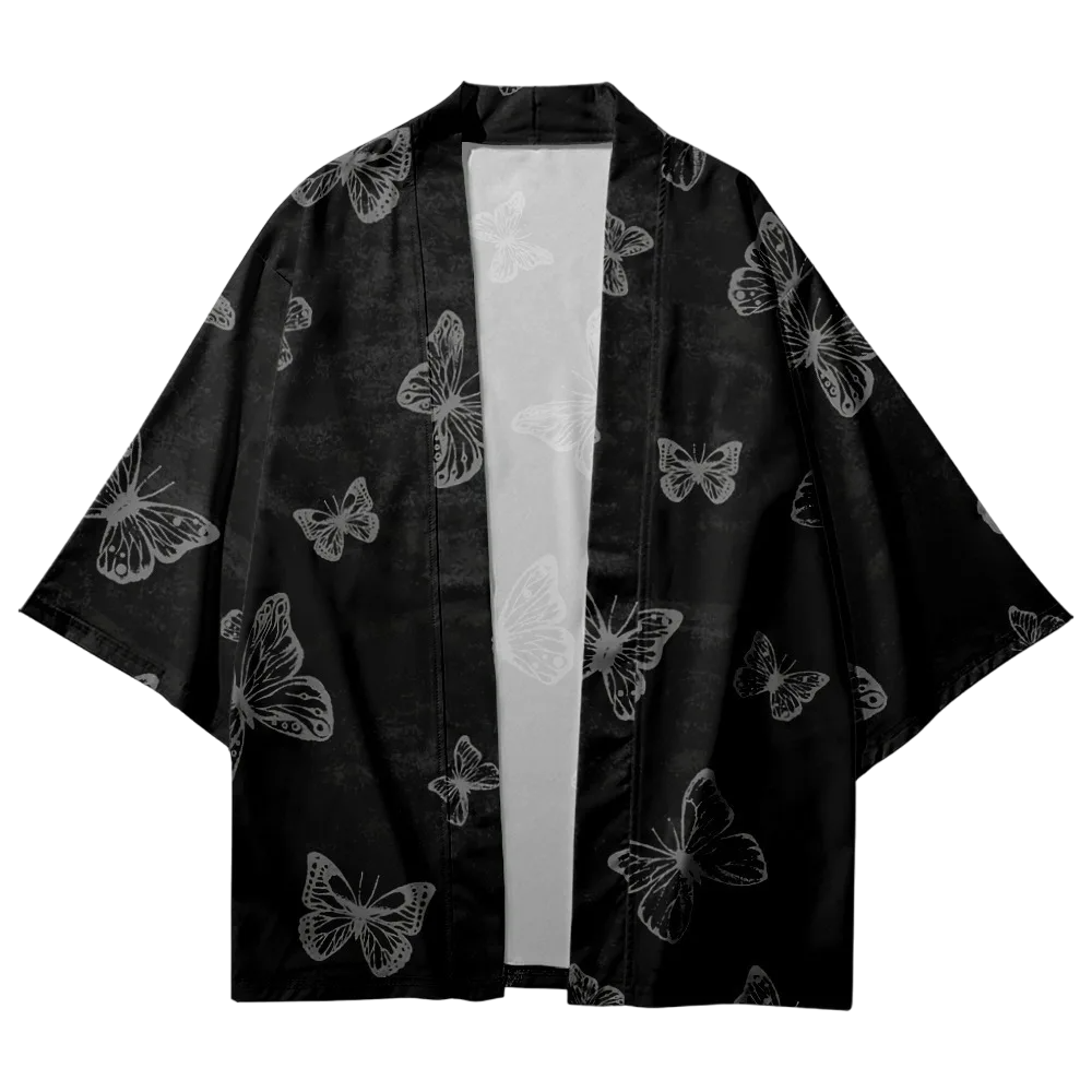 Black Butterfly Yukata Top