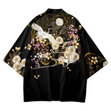 Crane Flowers Yukata Top