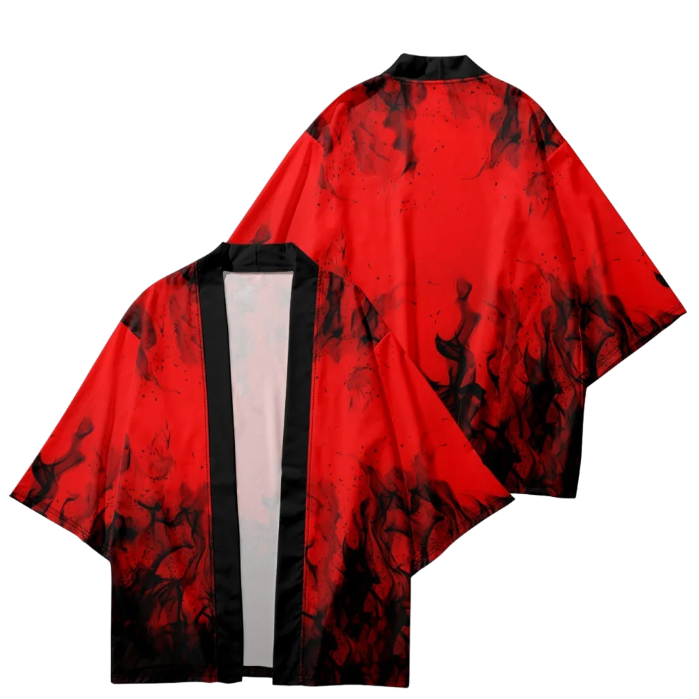 Red Flame Yukata Top