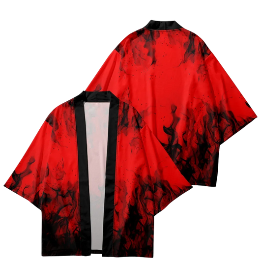 Red Flame Yukata Top